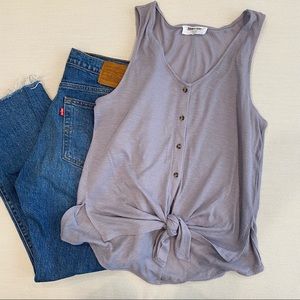 NWOT Tie-Front Lavender Tank Top